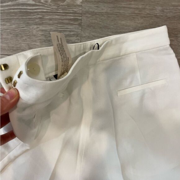 Massimo Dutti White Crisp Palazzo Wide leg High Rise Pants sz 4US - Picture 9 of 12